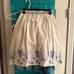 Zara Cream Skirt with Purple Floral Embroidery